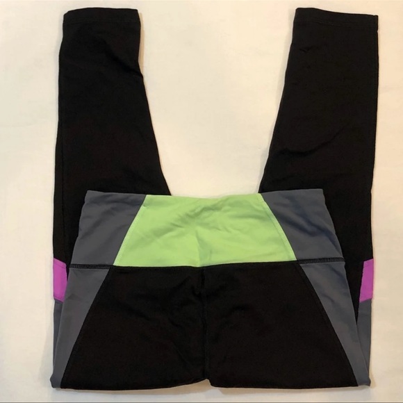 Victorias Secret Leggings Black, Purple & Green - Picture 2 of 5